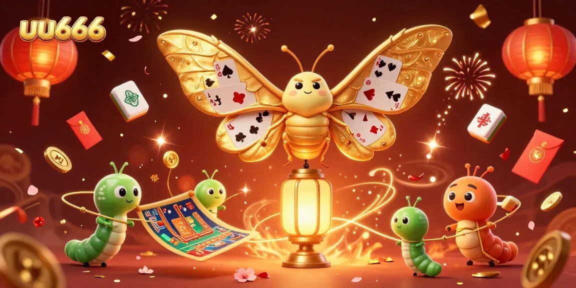 Experience thrilling gameplay with uu666, featuring golden moths and vibrant casino elements.