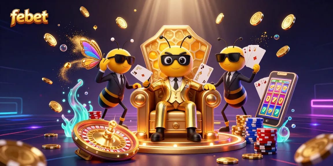 Experience thrilling gameplay at Febet with vibrant casino action, bumblebee mob boss, and dynamic gaming elements.