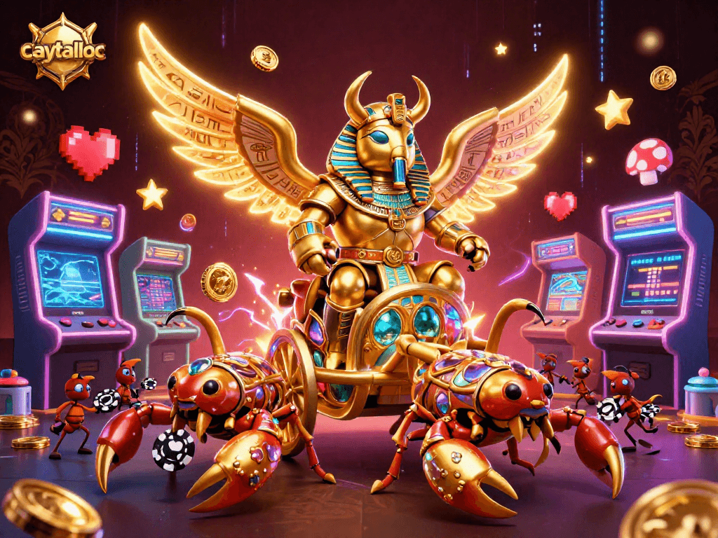 Spin to win with caytailoc's vibrant slot machines, featuring dazzling golden characters and animated coins.