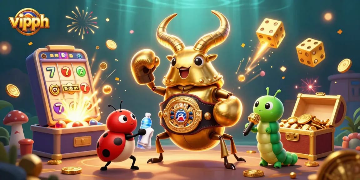 Engage in thrilling gameplay at vipph with a golden stag beetle and dynamic casino action.