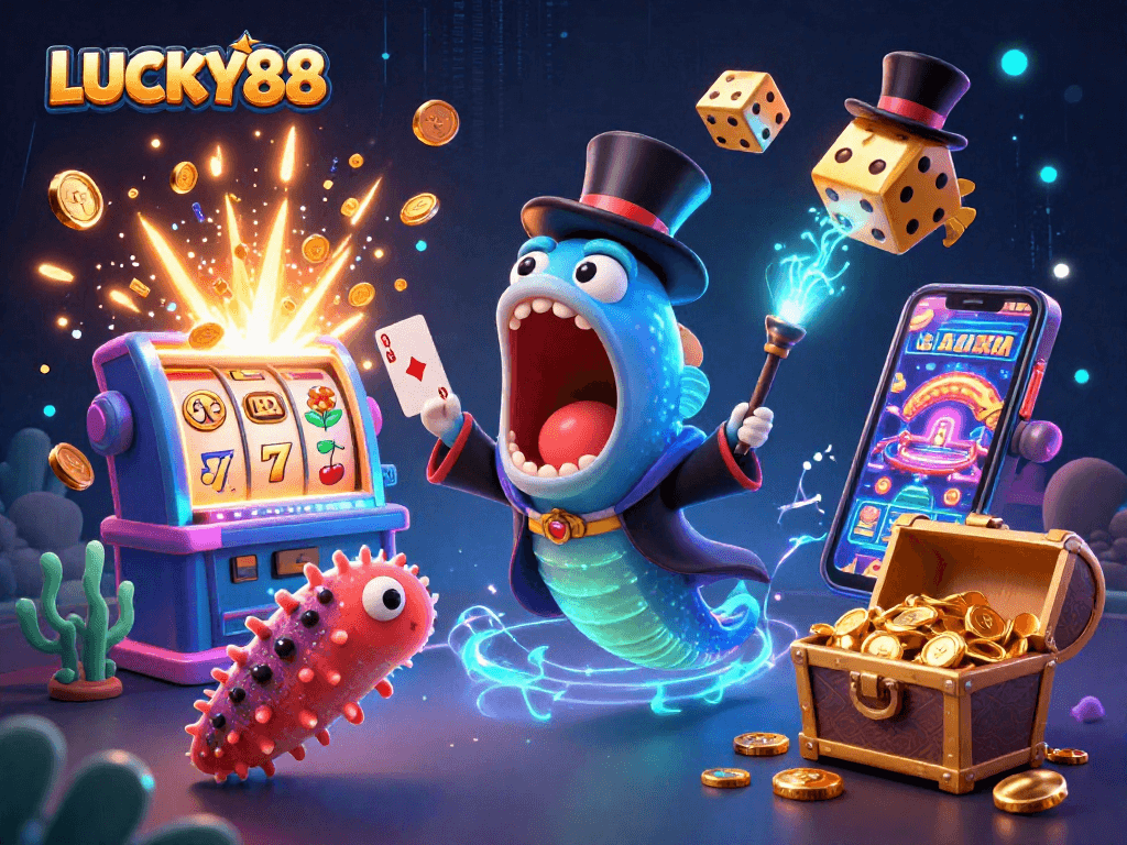 Engage with LUCKY88's vibrant slots and games featuring a magical underwater scene.