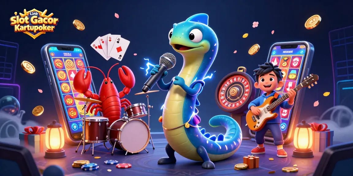 Engage with the thrilling experience of Link Slot Gacor Kartupoker featuring electrifying games, slots, and vibrant characters.