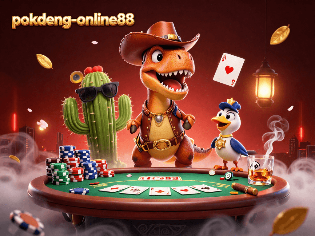 Engage with the thrilling gameplay of pokdeng-online88 featuring dynamic poker characters and rich casino elements.
