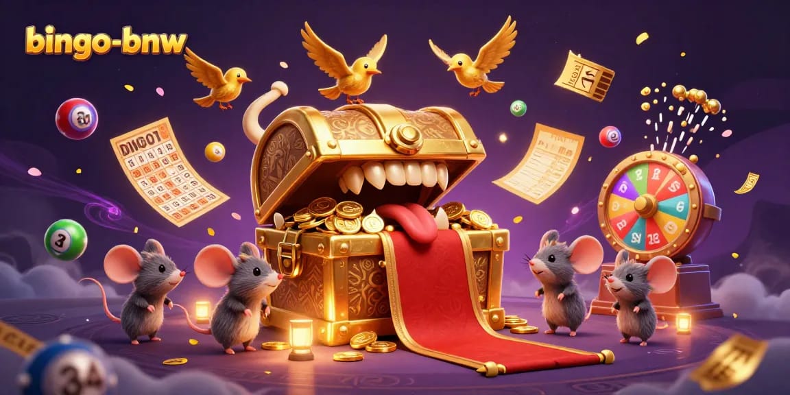 Experience thrilling moments with bingo-bnw as adventure mice chase riches from a golden treasure.