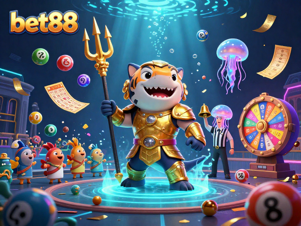 Experience thrilling gaming action at bet88 with an underwater casino showdown featuring unique characters.