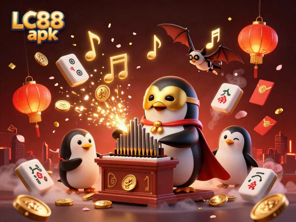 Engage in exciting gaming adventures with LC88 apk featuring vibrant casino elements and characters.