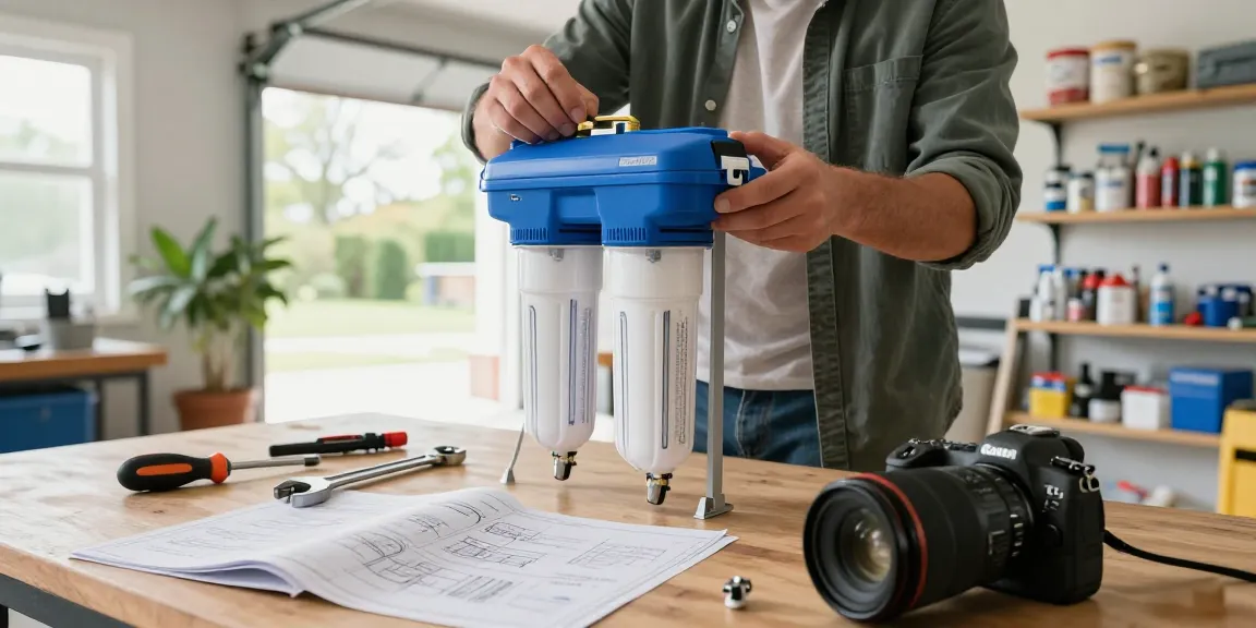 Installing the Waterdrop Spin Down Sediment Filter Bracket in a well-lit home workshop setting to enhance water filtration systems.