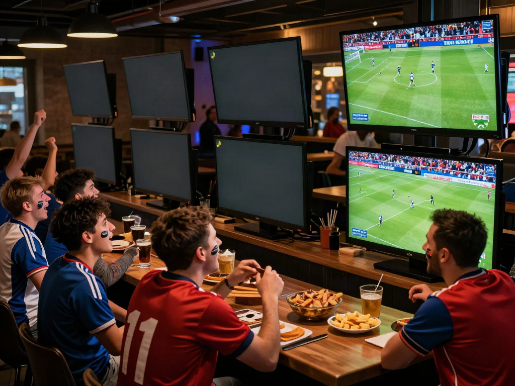 The energetic atmosphere at the sports bar as fans cheer for their teams on Xoilactv.