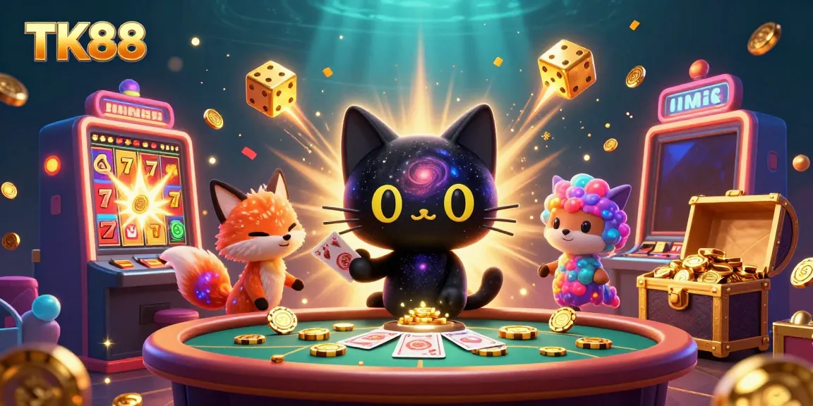 Engage in casino excitement with TK88 featuring vibrant characters and dynamic gaming elements.