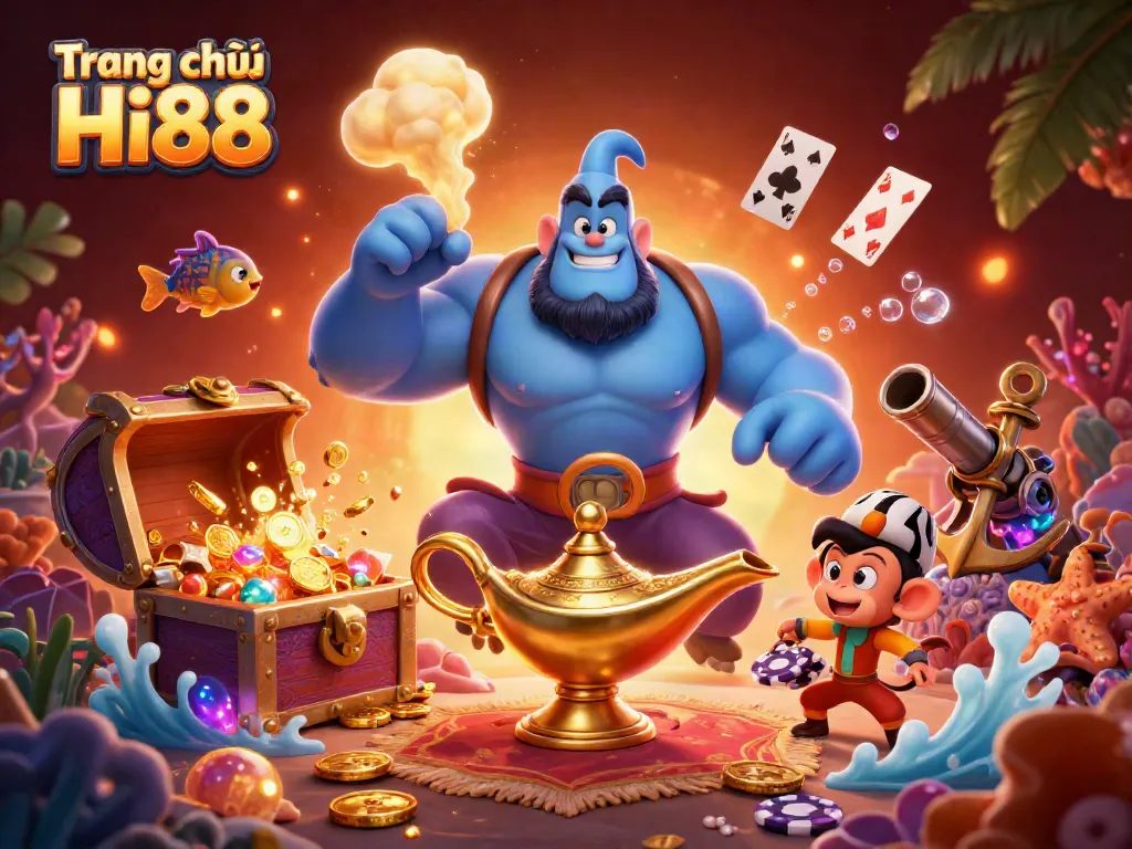 Engage in exciting gameplay at Trang chủ Hi88 with vibrant casino-themed characters and dynamic gaming elements.