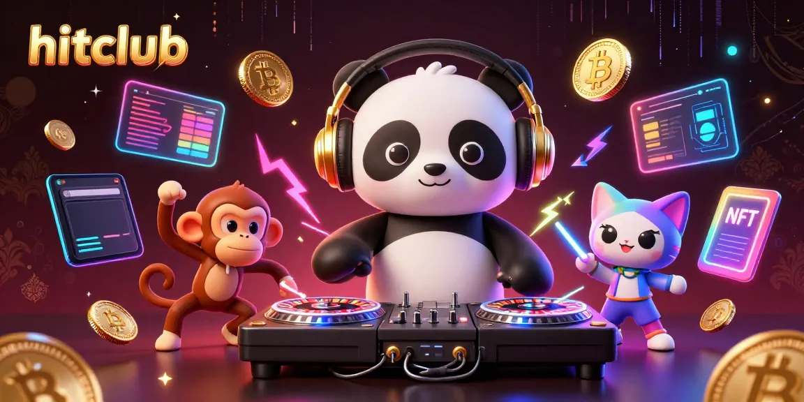 hitclub captures the excitement of gaming with DJ panda and characters in a vibrant casino scene.