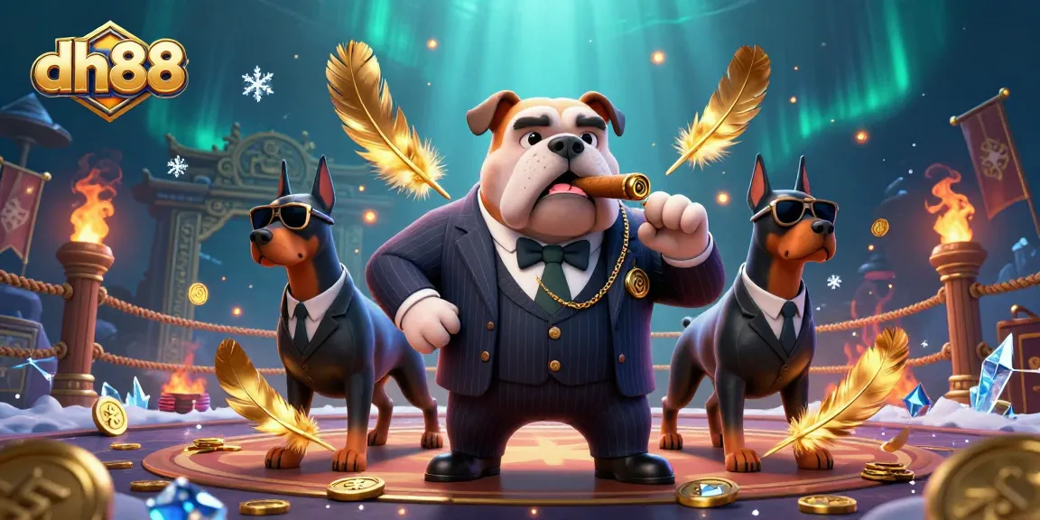 Join the thrilling action at dh88 with mafia-themed characters and vibrant casino elements.