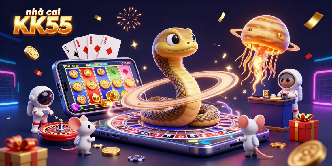 Engage with nhà cái KK55 as cute astronaut mice bet on a cosmic roulette wheel.