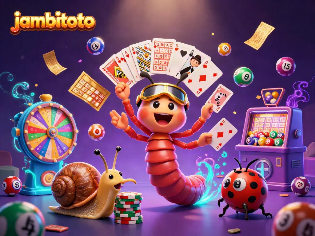 Experience the excitement of jambitoto with vibrant characters and dynamic lottery elements in 3D.