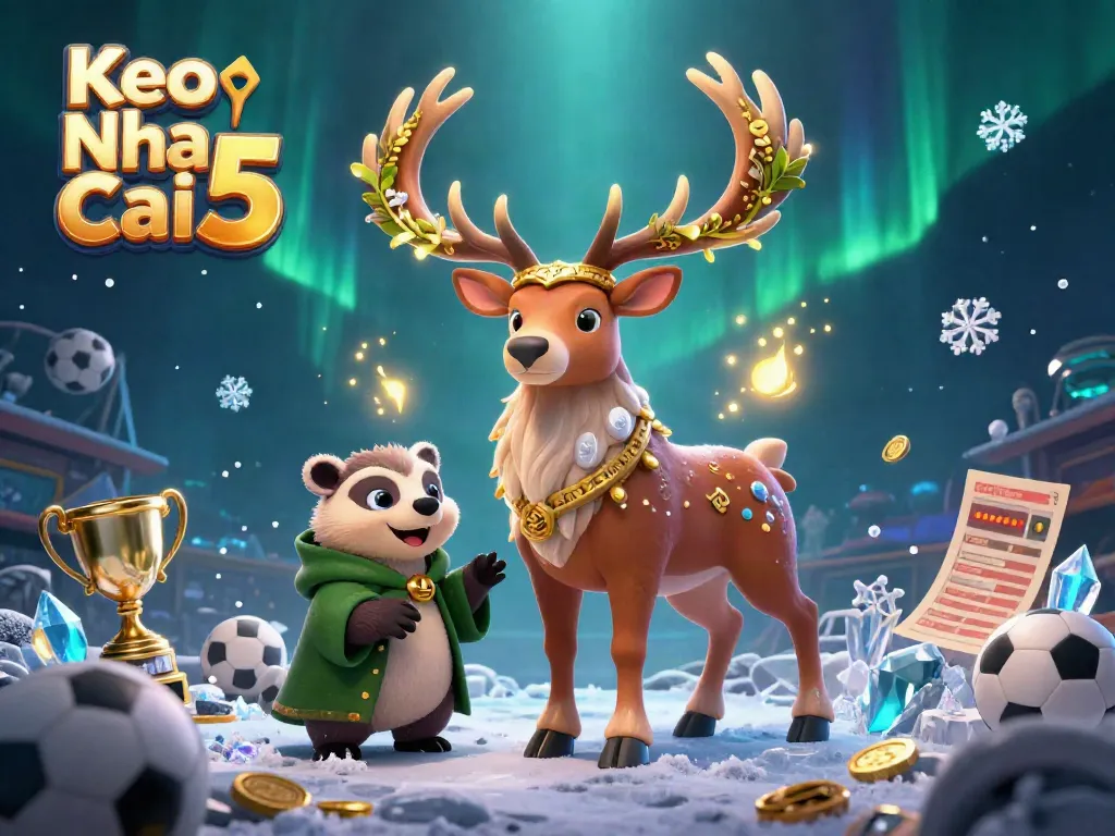Experience Keo Nha Cai 5 with thrilling sports betting action illustrated in vibrant 3D.