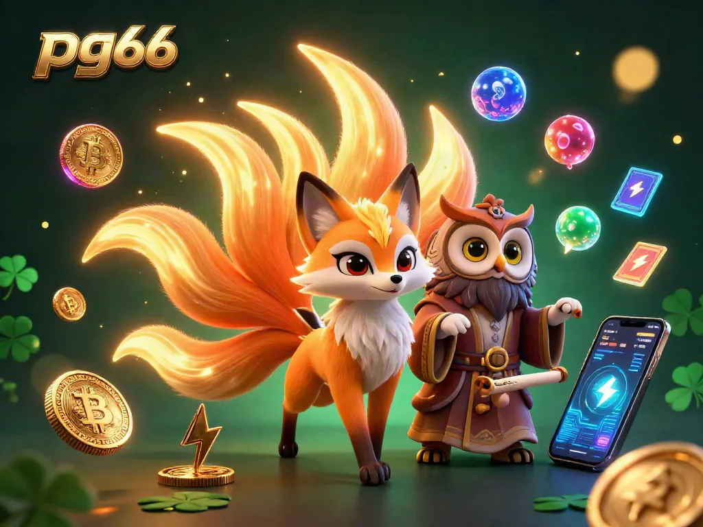 Experience thrilling gameplay with pg66 through a vibrant 3D visual showcasing crypto elements and dynamic characters.