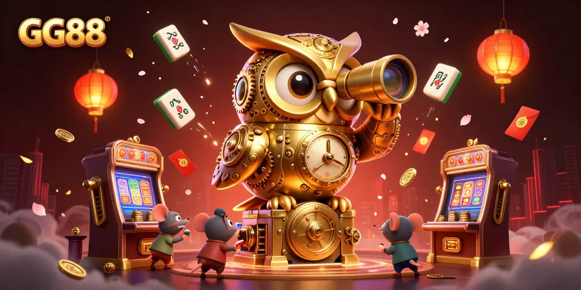 Engage with exciting GG88 gaming slots featuring a golden owl and dynamic casino elements.