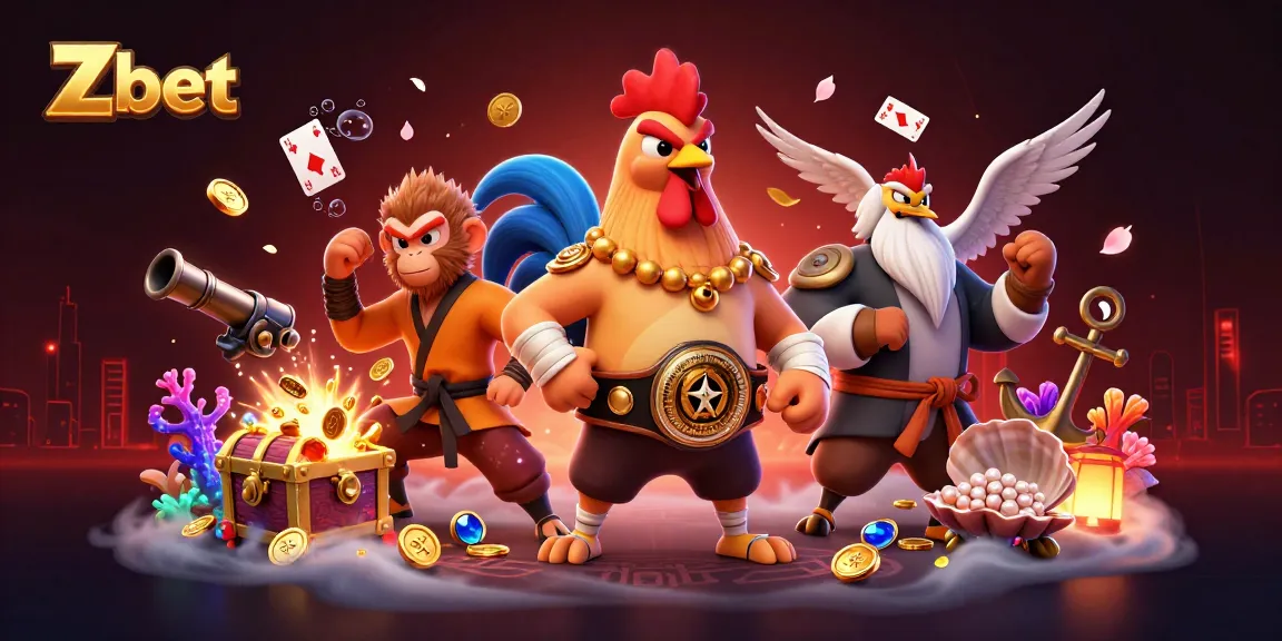 Engage with Zbet's thrilling online gaming world featuring a vibrant 3D illustration.