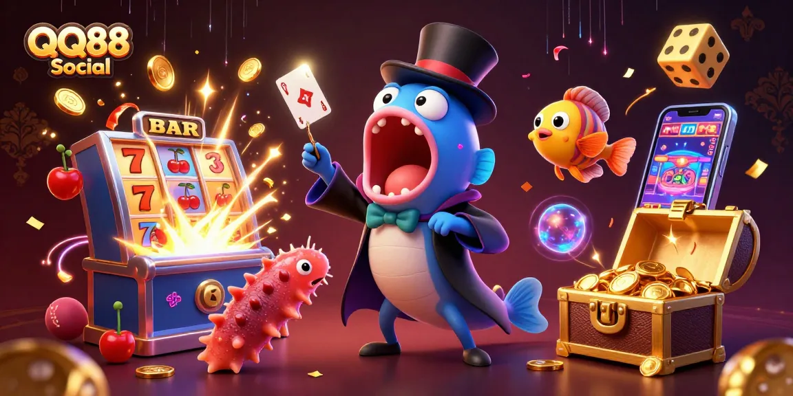 Experience QQ88 Social's electrifying casino atmosphere with a magical underwater gambling adventure.