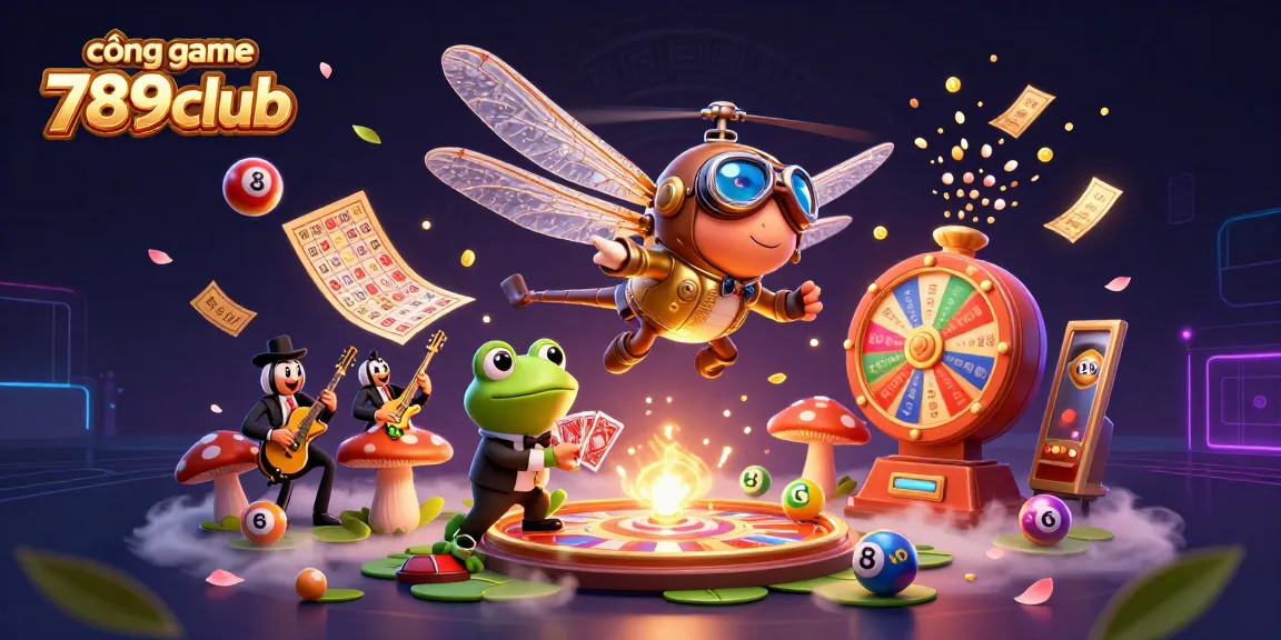Experience the excitement at cổng game 789club with vibrant lottery and casino elements in a dynamic 3D scene.