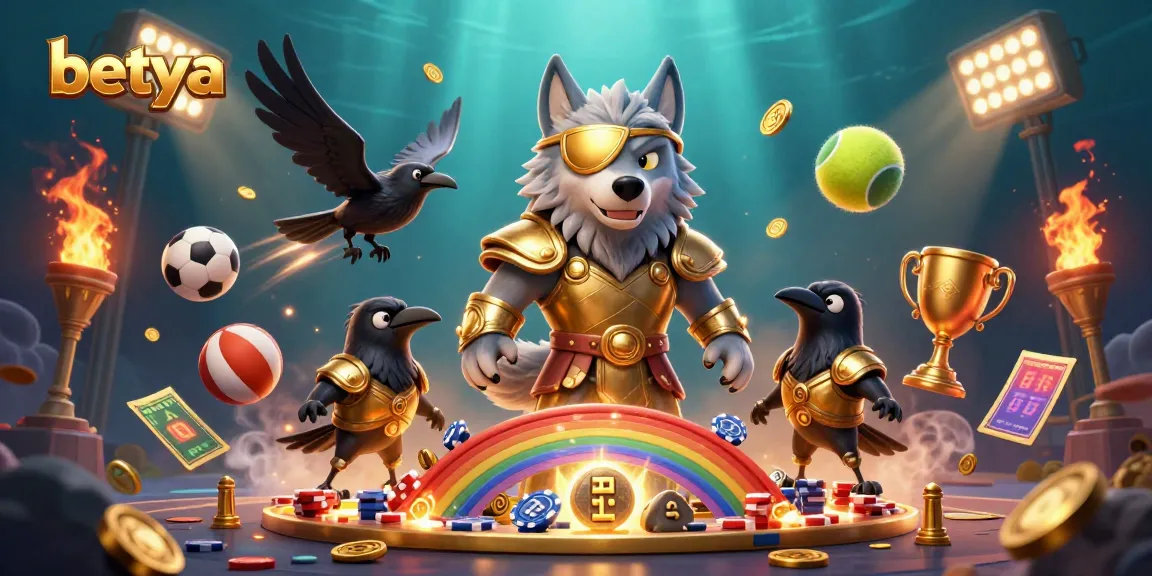 Experience the thrill of winning with betya in this dynamic gambling illustration featuring mythical characters.