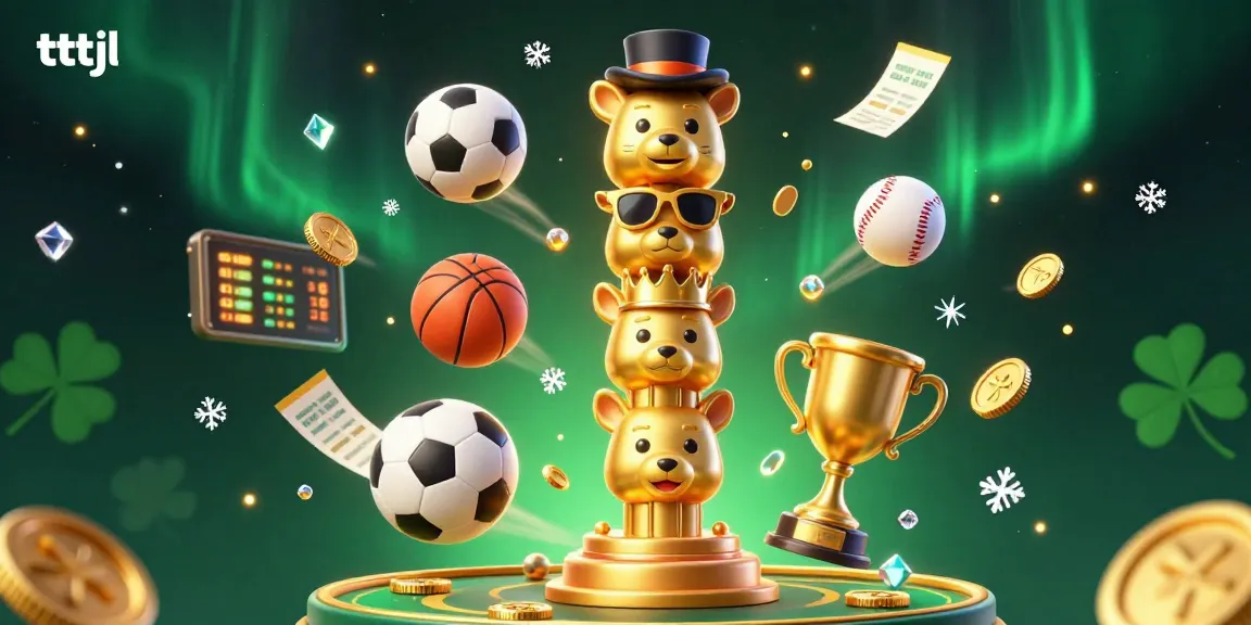 Engage with tttjl's exhilarating casino experience featuring animated sports elements and a dynamic golden totem.