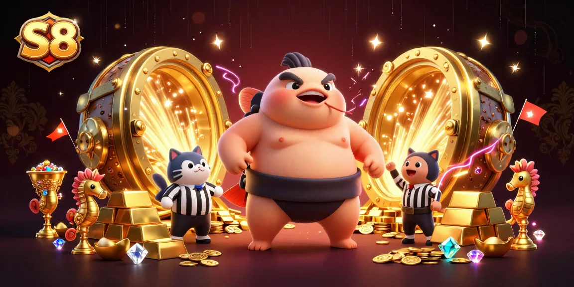 Join S8 for exciting jackpots with a dynamic underwater casino scene featuring a fugu sumo!