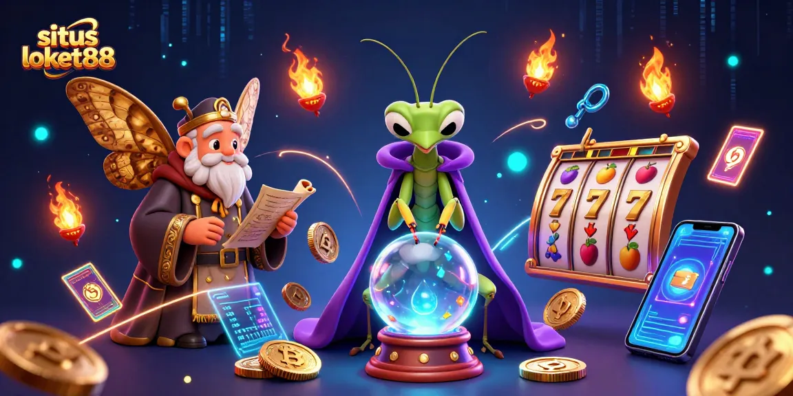 Experience the excitement of situs loket88 with vibrant 3D gambling elements and fortune teller characters.