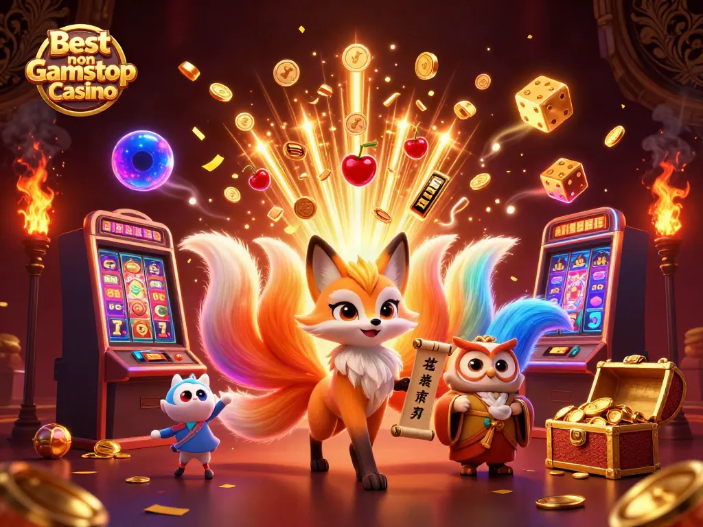Experience the excitement of the Best non Gamstop Casino with vibrant colors and dynamic casino elements.