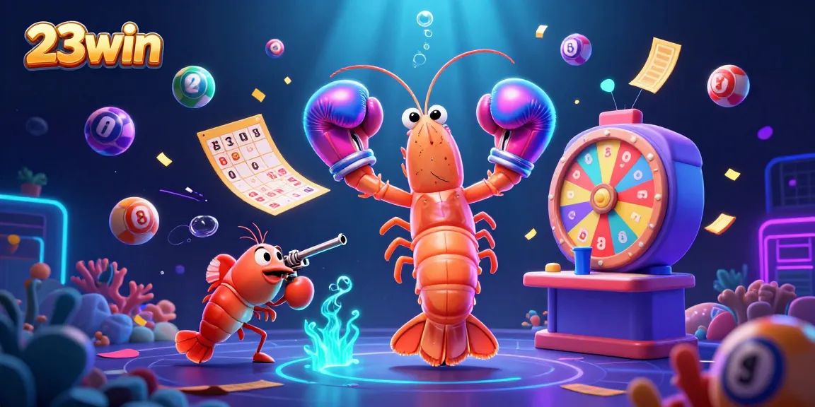 Engage with thrilling 23win lottery games featuring vibrant balls, a mantis shrimp, and dynamic prizes.
