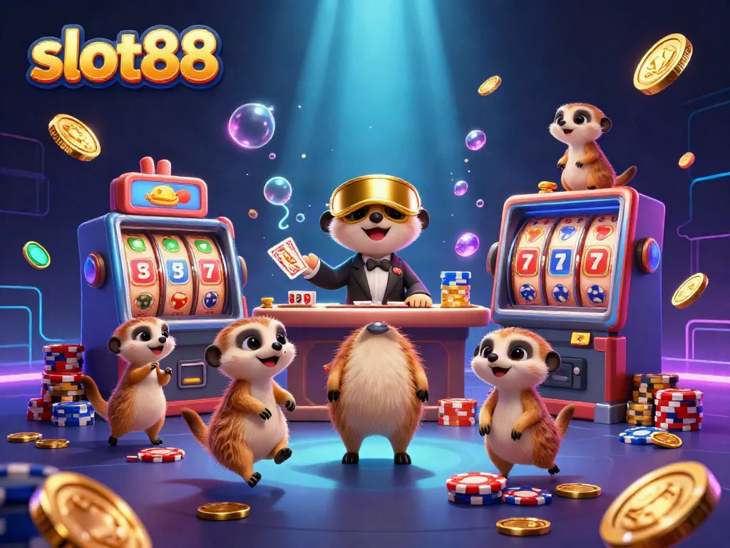 Experience excitement at slot88 with meerkats in action at a vibrant casino.