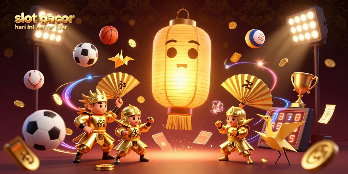 Experience excitement with slot gacor hari ini server luar in this vibrant casino illustration featuring dynamic game elements.