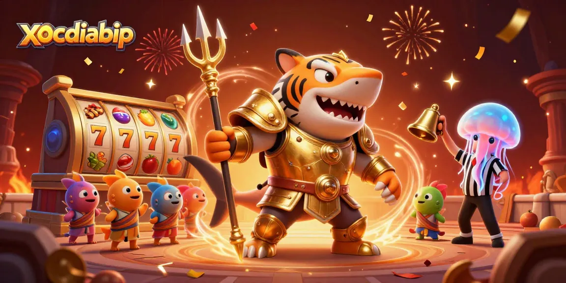 Engage in xocdiabip gambling action featuring a tiger shark in a vivid casino scene.