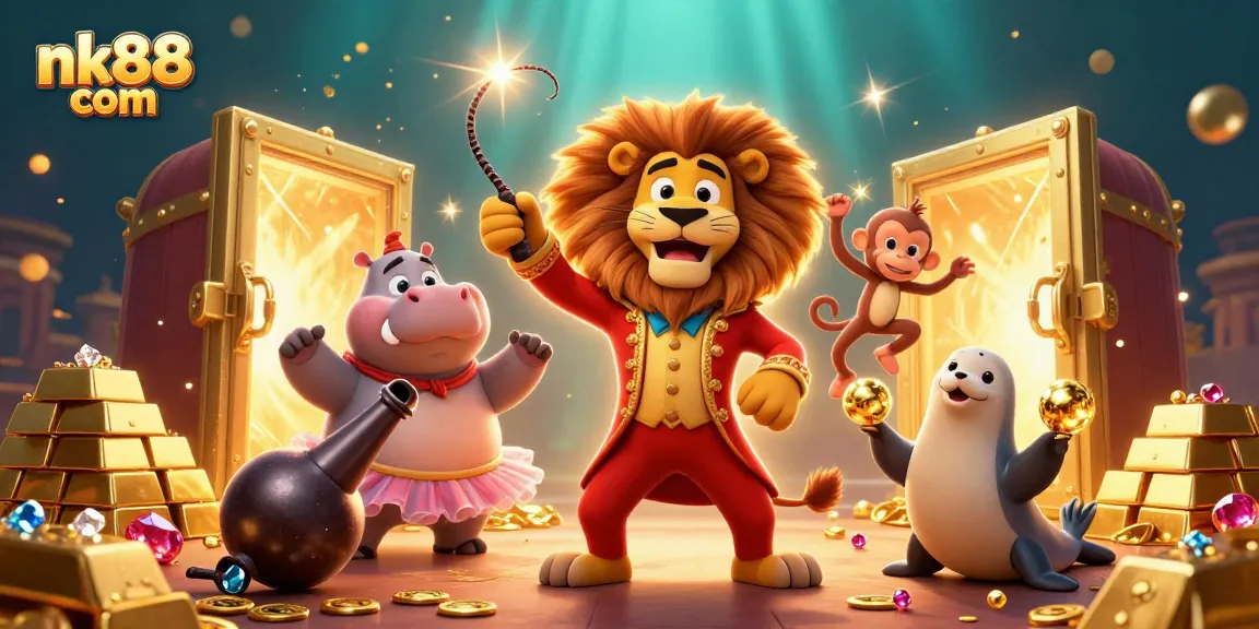 Experience thrilling fun at nk88 com with our lively circus-themed casino scene, bursting with rich visuals