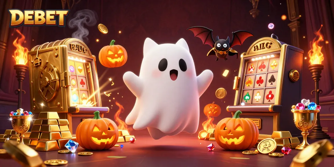 Experience thrilling gameplay with DEBET in a haunted casino setting filled with treasures.