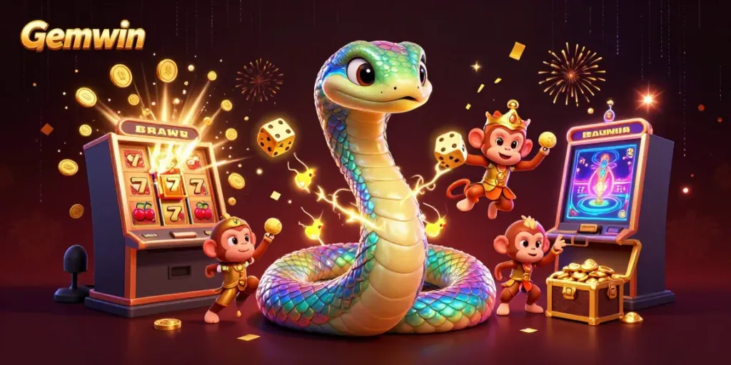 Experience the thrill of Gemwin with a captivating 3D illustration of jackpot excitement.