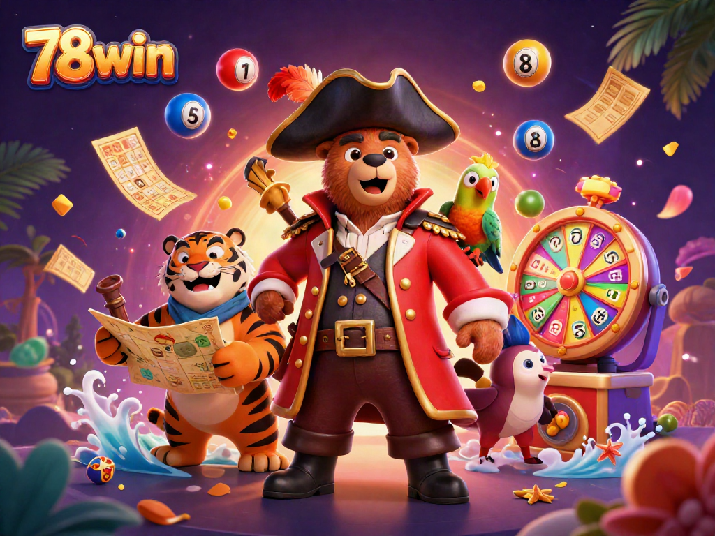 Engage in exciting gameplay at 78win with vibrant lottery elements and a thrilling pirate adventure.
