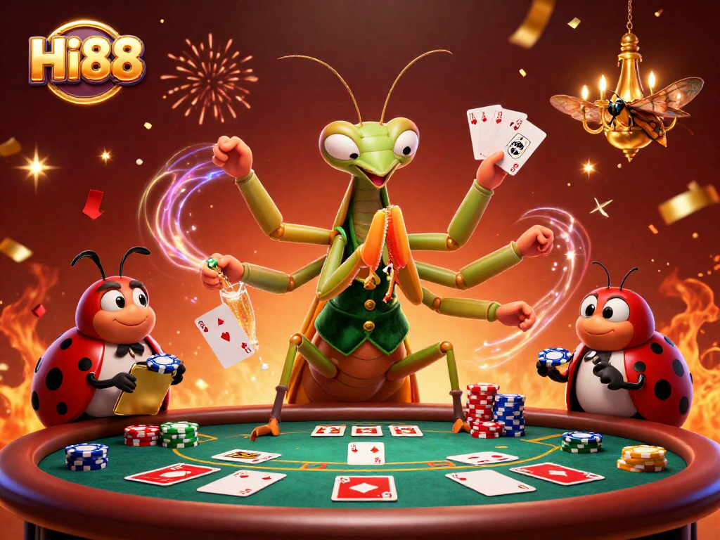 Experience thrilling gameplay at Hi88 with vibrant poker action and unique characters.