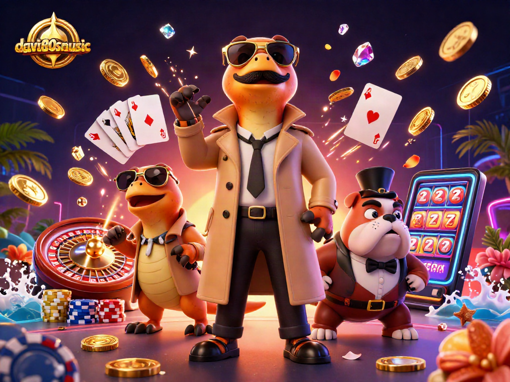 Engage in thrilling gameplay with davis80smusic, featuring three raptors in disguise at a VIP casino.