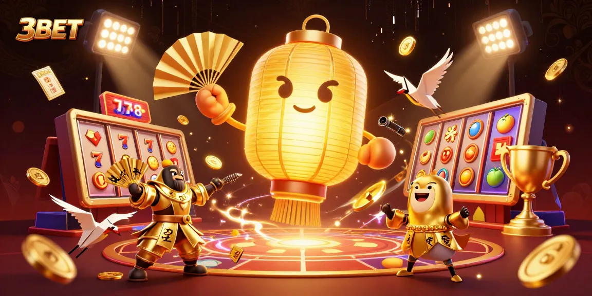 Play winning slots with 3BET's vibrant casino experience featuring golden lantern spirit and lucky symbols.