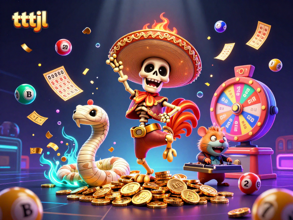 Experience the excitement of tttjl with a colorful casino-themed illustration of winning moments.