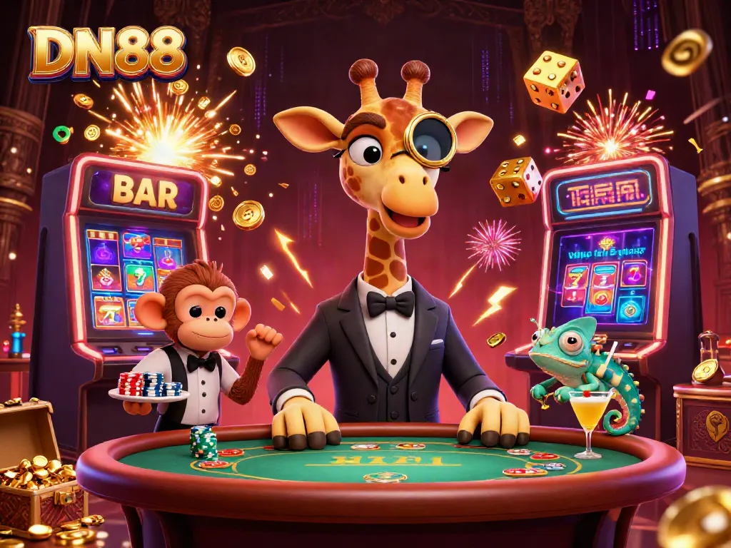 Experience the excitement of DN88 with lively characters and thrilling casino elements in action.