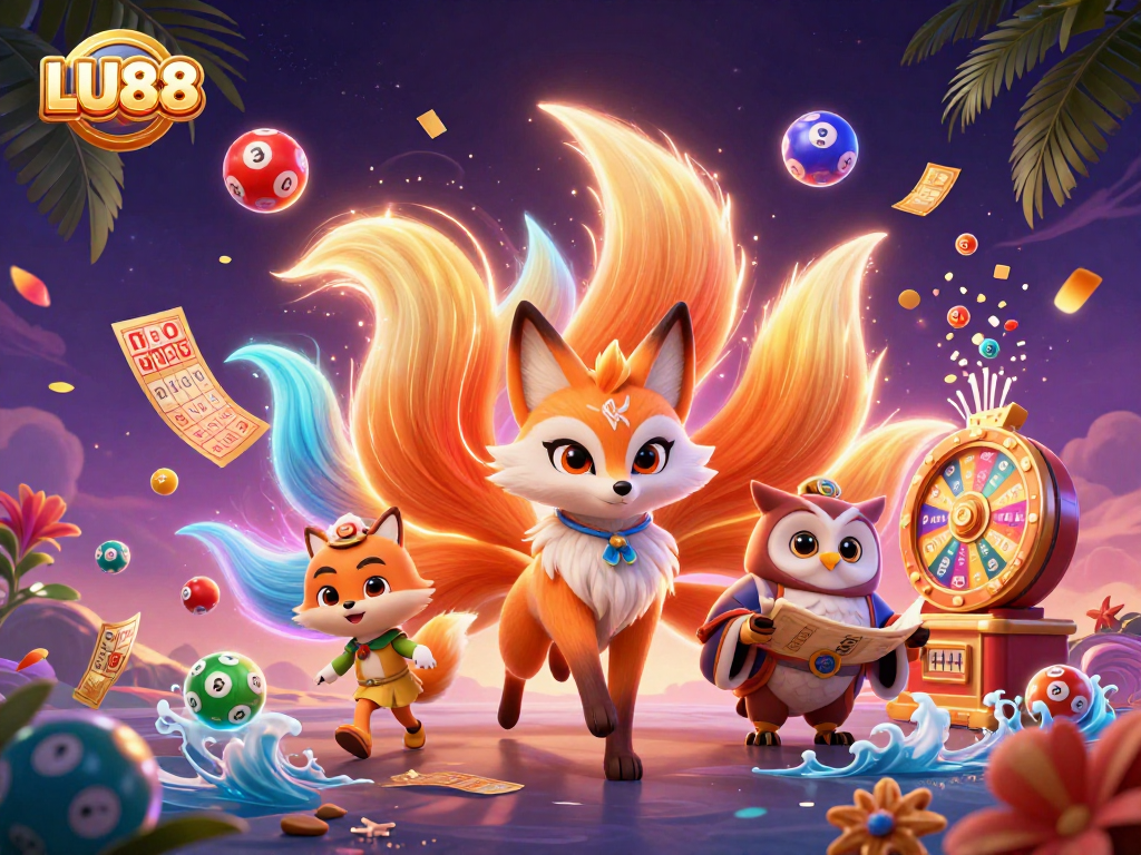 LU88 captivates players with vibrant games, colorful orbs, and exciting winning opportunities in this vibrant casino scene.