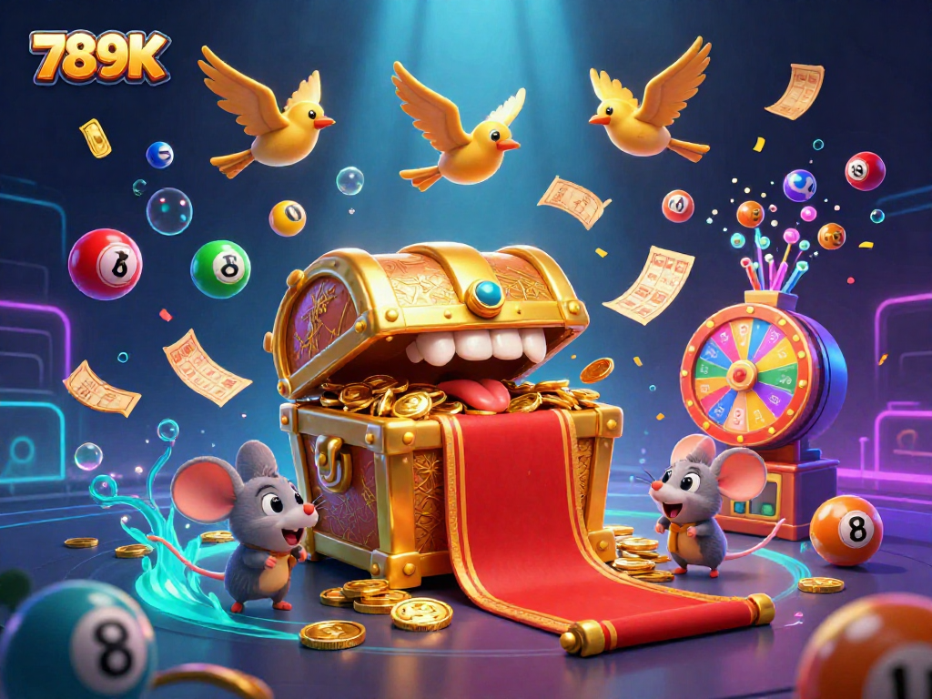 Engage in thrilling lottery adventures with 789K's exciting game elements and vibrant scene.