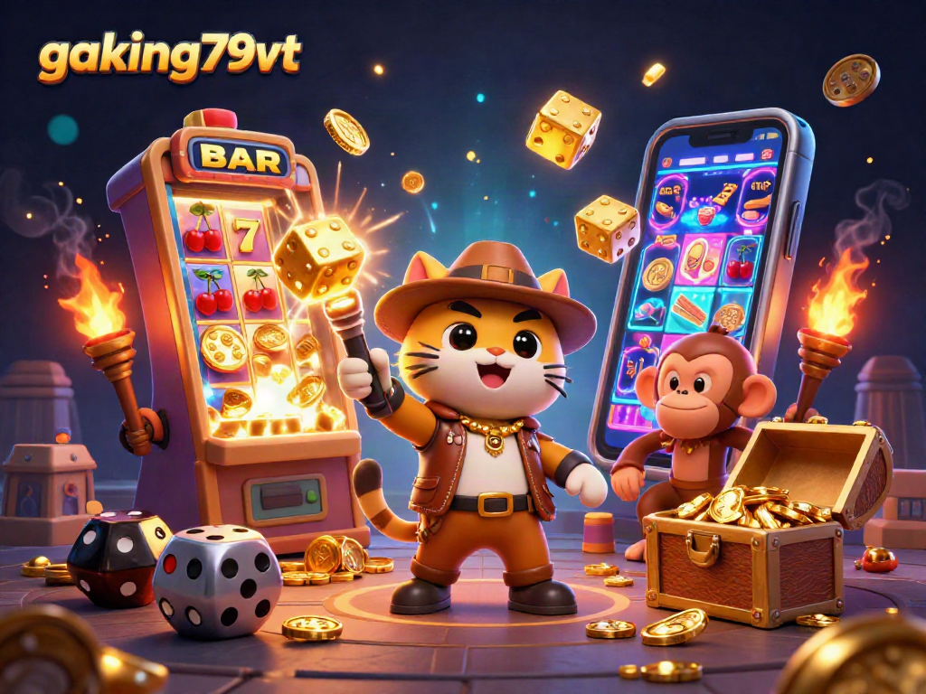Experience thrilling moments with gaking79vt as the explorer cat discovers golden casino treasures.