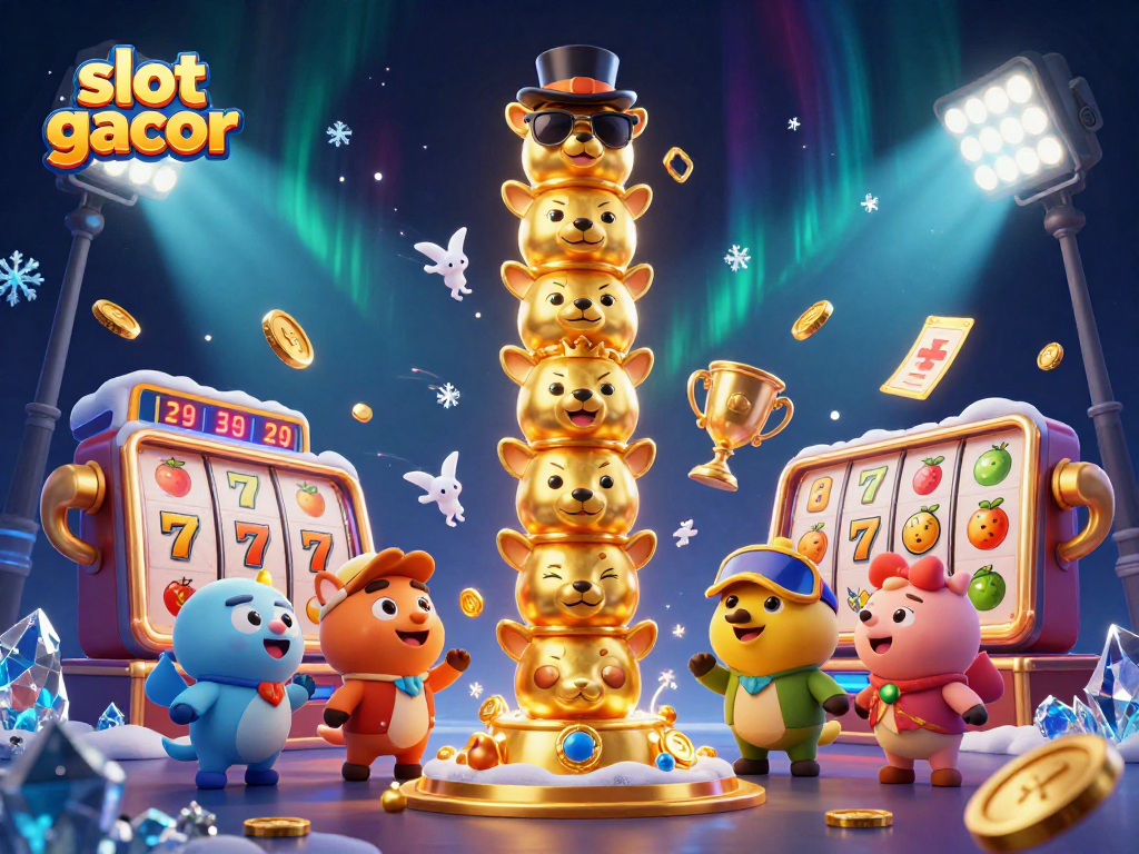 Experience thrilling gameplay while chasing jackpots in slot gacor illustrated in vibrant 3D.