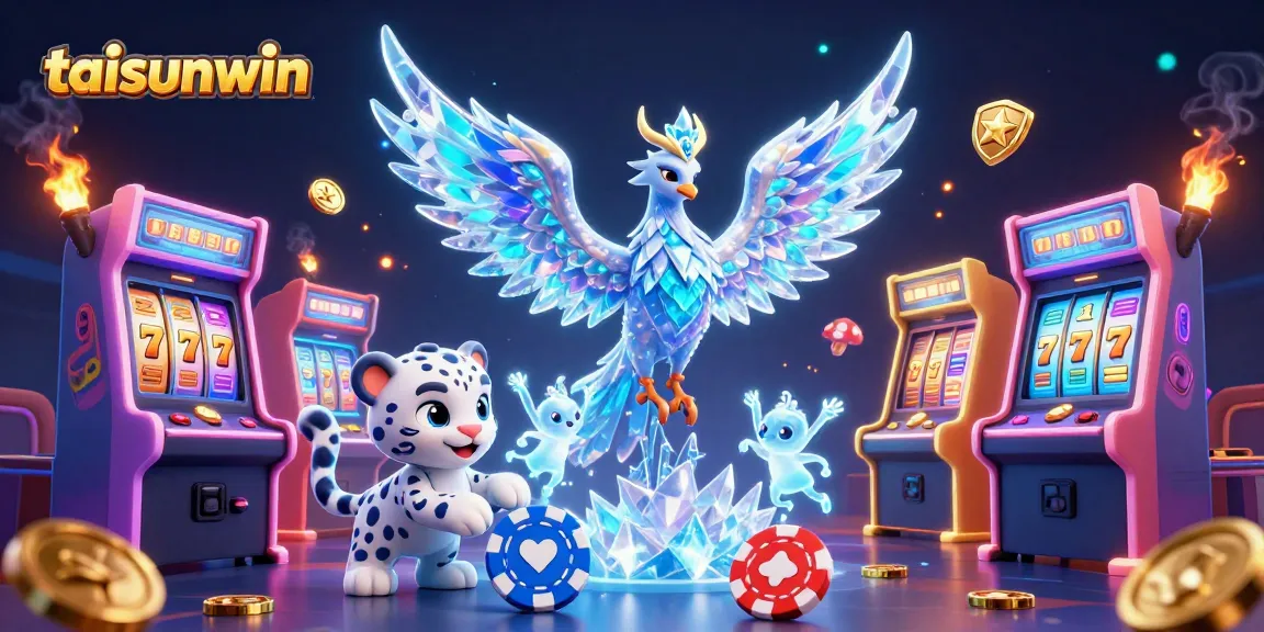 Engage with taisunwin's vibrant gaming world in an enchanting casino-themed illustration.