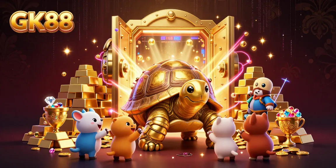 Play thrilling games at GK88 ebitpos, where a golden tortoise pinball machine lights up the fun!
