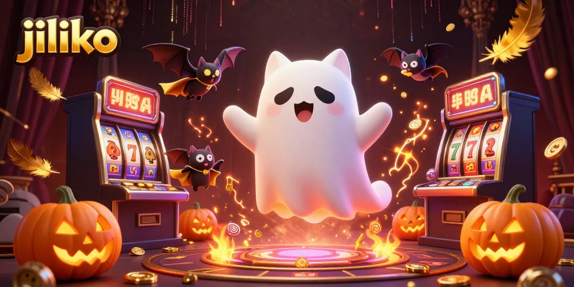 Capture thrilling moments at Jiliko, where playful ghost cats and slot reels create exciting dynamics in gaming.