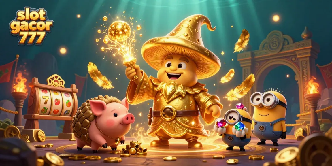 Experience thrilling wins with slot gacor 777 in a magical casino adventure scene.